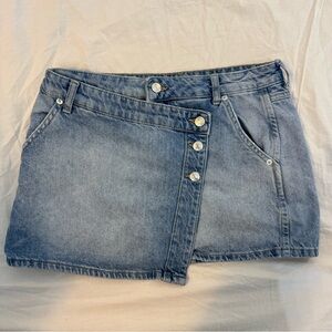 Free People Light Blue Denim Mini Skirt